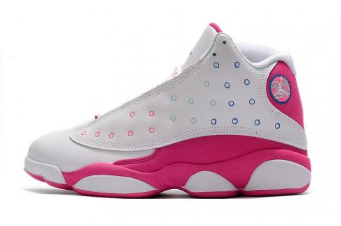 Nike Air Jordan 13 XIII White Pink Blue AJ13 Retro Basketball Shoes 439358-106