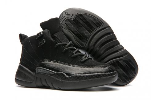 Nike Air Jordan XII 12 Kid Children Shoes Black All New