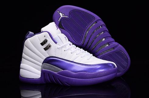 Nike Air Jordan XII 12 Retro White Silver Purple Grapes Women Shoes 510815 112