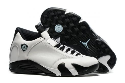 Nike Air Jordan 14 Retro XIV Men Shoes White Jade Black Toe 487471