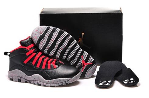 Nike Air Jordan 10 X Retro Black Red Chicago Flag Women Shoes New 705416