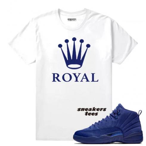 royal blue and white jordan shirt