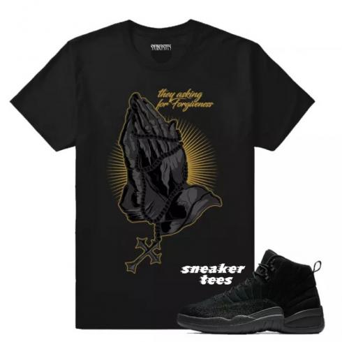 Match Jordan OVO 12 Black Forgiveness Black T-shirt