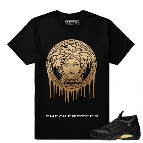 Match Air Jordan 14 DMP Medusa Drip Black T shirt New
