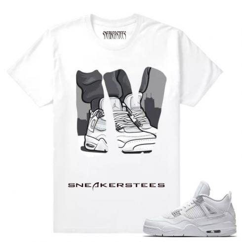 Match Air Jordan 4 Pure Money Rare Air IV White T shirt