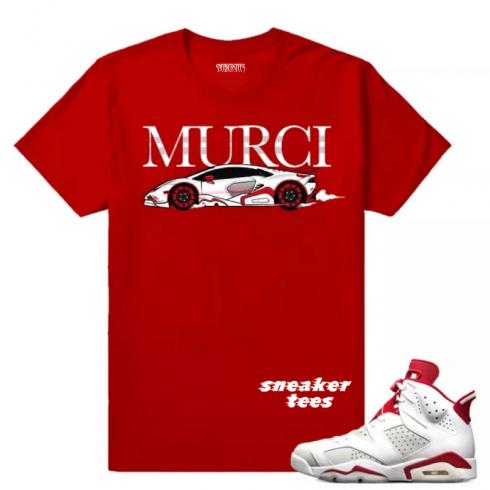 Match Jordan 6 Alternate Murcie ago Red T-shirt