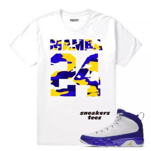 Match Jordan 9 Kobe Mamba White T-shirt