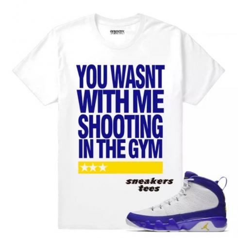 Match Jordan 9 Kobe Shooting White T-shirt