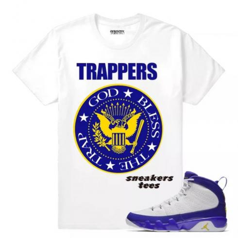 Match Jordan 9 Kobe Trappers Anthem White T-shirt