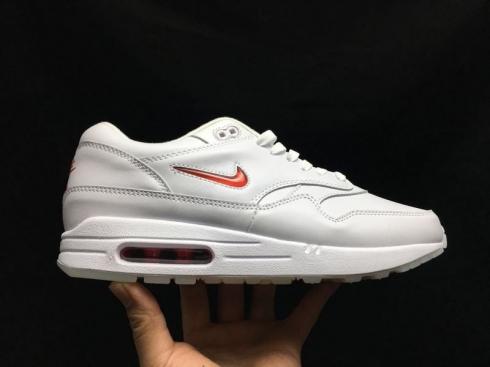 Nike Air Max 1 SC Jewel White Red Casual Sneakers 918354-104