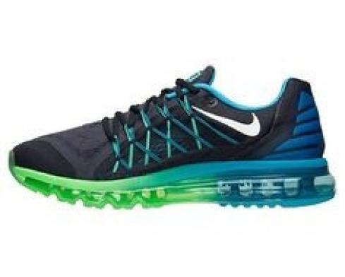 Nike Air Max 2015 Black Green Bliue Mens Running Shoes 698902-401