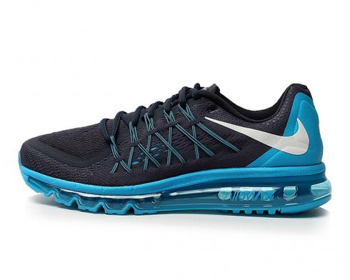 Nike Air Max 2015 Dark Obsidian White Blue Lagoon Mens Running Shoes 698902-402