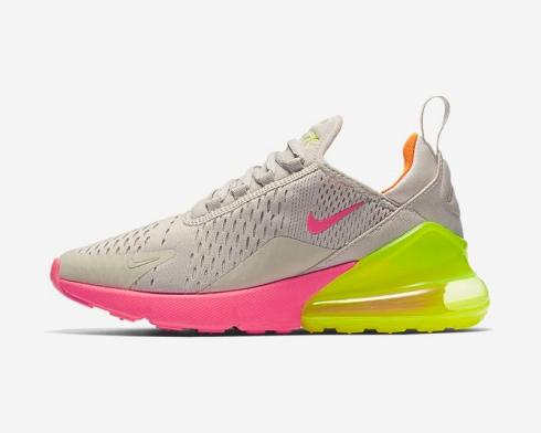 Womens Nike Air Max 270 Neon Tan Volt Pink Running Shoes AH6789-005