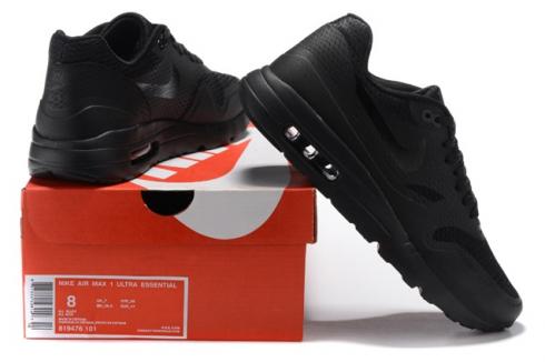 Nike Air Max 1 Ultra Essential Triple Black Men Women Running Shoes 819476-001 P