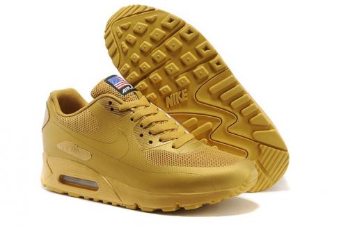 Nike Air Max 90 Hyperfuse QS Sport USA All Metallic Gold July 4TH Independence Day 613841-999