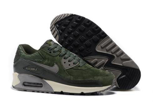 Nike Air Max 90 LTHR NSW Running Shoes Carbon Green Metallic Pewter 768887-301