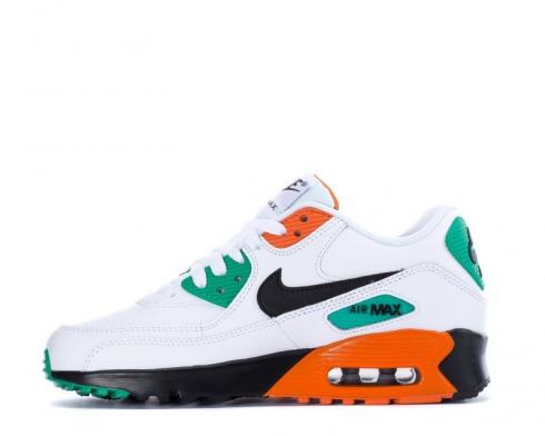 Nike Air Max 90 Leather GS Starfish White Black Green Running Shoes 833412-119