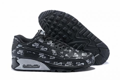 Nike Air Max 90 Essential Black Silver Athletic Sneakers Classic 537384-003