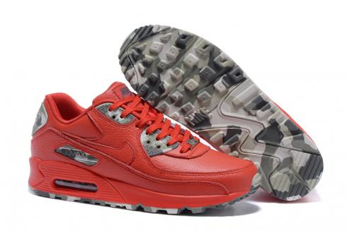 Nike Air Max 90 QS Men Running Shoes Red Camo Grey Green 813150-105