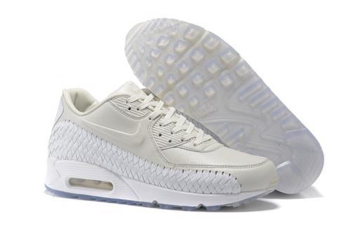 Nike Air Max 90 Premium Woven Phantom White Lt Iron Ore Women Running Shoes 833129-005