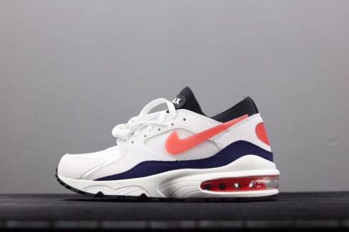 Nike Air Max 93 Leather Mens Shoes Red White 306551-102