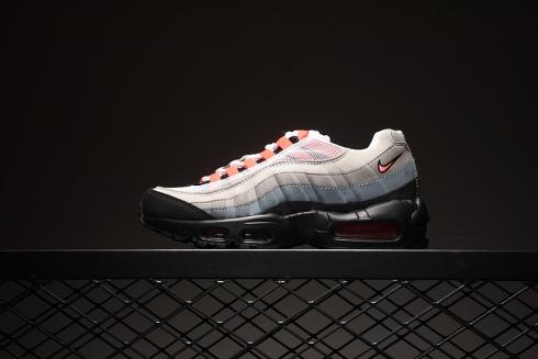 Nike Air Max 95 Mens Trainers White Solar Red Neutral Grey 609048-106