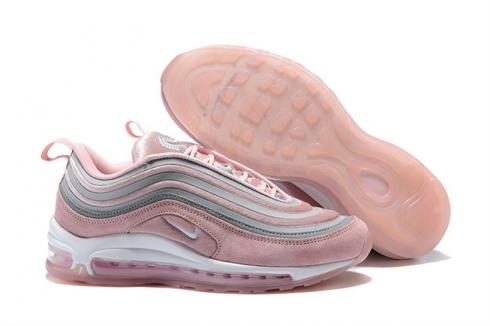 Nike Womens Air Max 97 Running Shoes White Pink Grey 313054-503