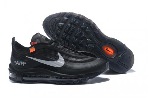 Off White X Nike Air Max 97 Men Running Shoes Lifestyle Black Silver