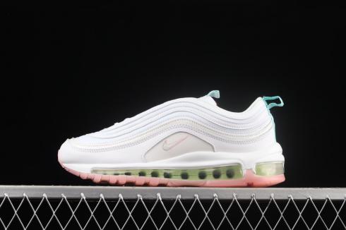 Womens Nike Air Max 97 White Barely Green Pink Shoes DJ1498-100