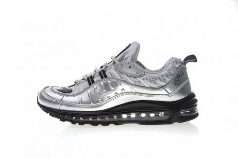 Most Popular Nike Air Max 98 Black Metallic Silver Mens Shoes 844694-003