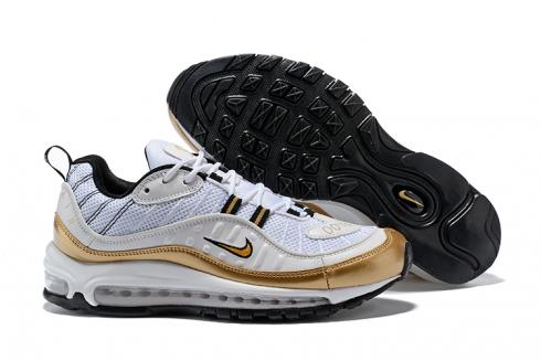 Nike Air Max 98 Unisex Running Shoes Gold White