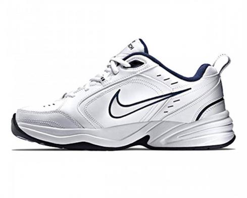 Nike Air Monarch IV White Metallic Silver Navy Mens Shoes 415445-102