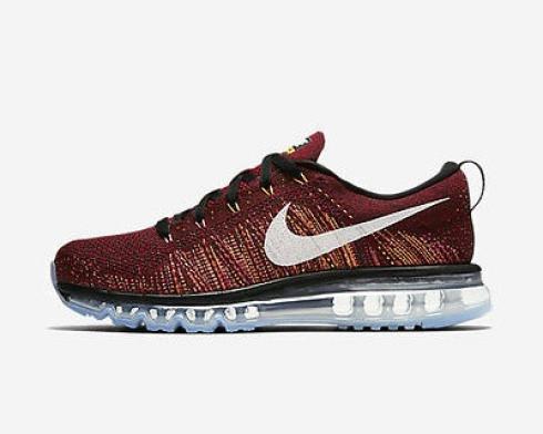 Nike Flyknit Air Max Black Summit White Team Red Bright Citrus Ember Running Shoes 620469-011