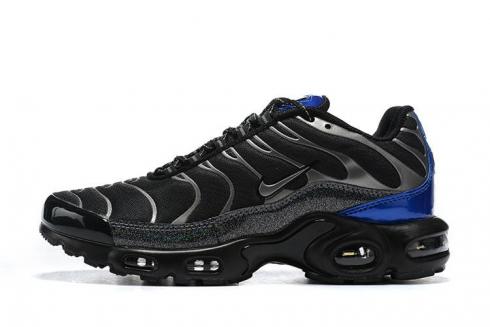 Nike Air Max Plus Black Metallic Blue Trainers Running Shoes CW2646-001