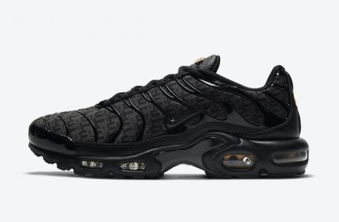 Nike Air Max Plus Goes All-Black Gold Running Shoes DD9609-001