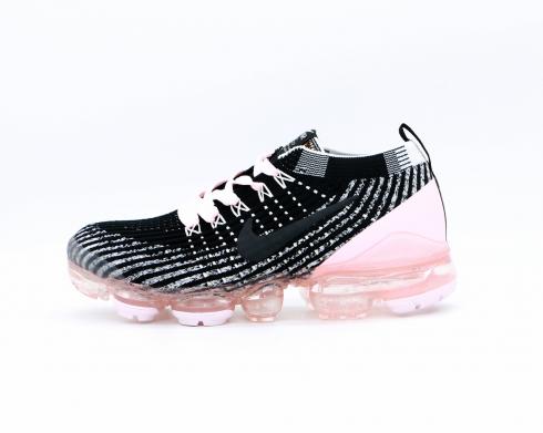 Nike Womens Air VaporMax Flyknit 3 Black Pink White Shoes AJ6910-333