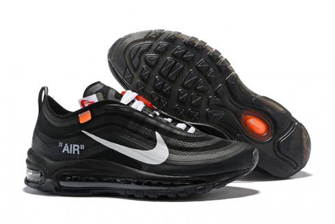 Off White Nike Air Max 97 Running Shoes Black Silver