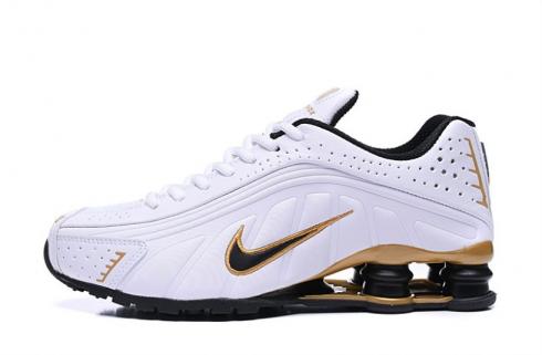 Nike Shox R4 301 White Gold Men Retro Running Shoes BV1111-105