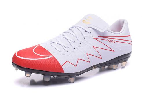 Nike Hypervenom Phinish Neymar FG White Red Soccer Shoes
