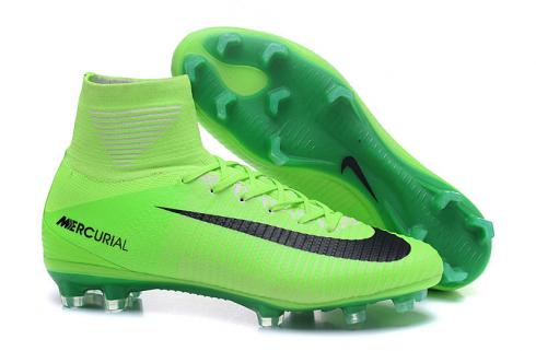 Nike Mercurial Superfly V FG ACC High Football Shoes Soccers Green Black