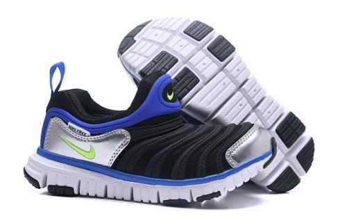 Nike Dynamo Free PS Infant Toddler Slip On Running Shoes Black Blue Metallic Silver 343738-012