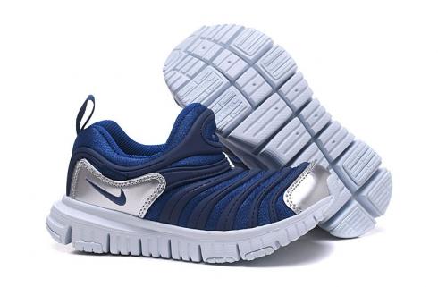 Nike Dynamo Free PS Infant Toddler Slip On Running Shoes Blue Metallic Silver 343938-422