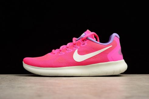 Nike Free RN Flyknit 2017 Running Shoes Vivid Pink White 880840-601