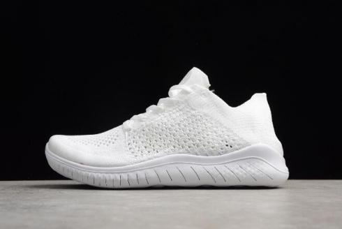 Nike Free Rn Flyknit 2018 Triple White Mens and Womens Running Shoes 942839 103