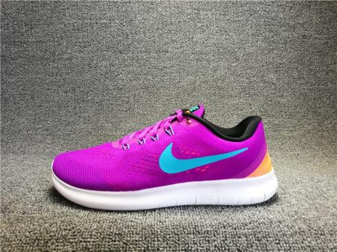 Nike Free Rn Running Shoes Vivid Purple Blue Crimson White 831059-500