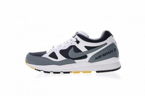 Nike Air Span II Dark Blue Grey White Yellow Athletic Shoes AH6800-100