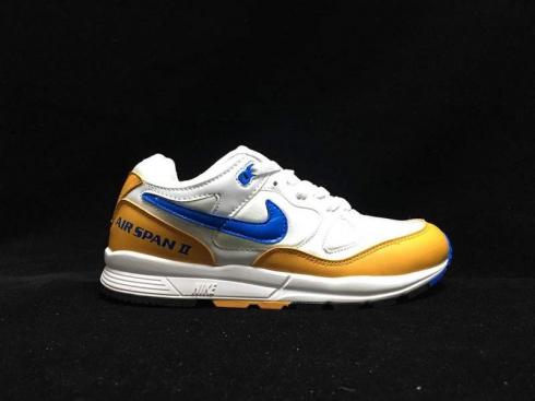 Nike Air Span II White Blue Yellow Running Shoes AH8047-103