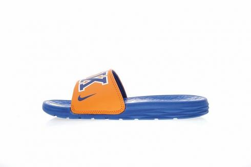 NBA x Nike Benassi SolarSoft Slide 2 Orange Rush Blue Silver 917551-800