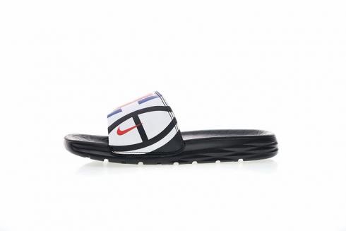 NBA x Nike Benassi SolarSoft Slide 2 Sandals Clippers Black White Red Slides 917551-005