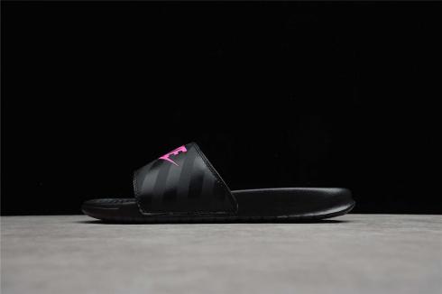 Nike Benassi JDI Slides Black Vivid Pink Shoes 343881-061